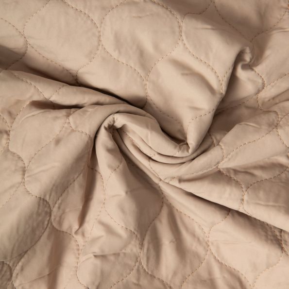 Tissu Doudoune matelassé Garance sur fond Beige sable - Par 10 cm