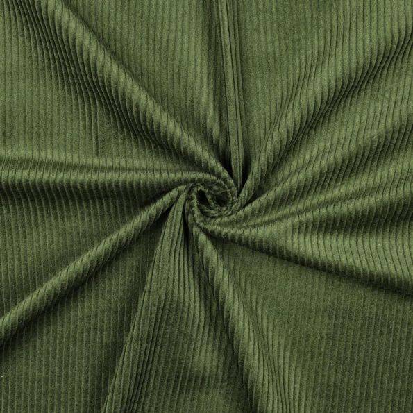 Tissu Velours Grosses côtes Vert sapin - Par 10 cm