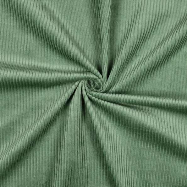 Tissu Velours Grosses côtes Vert amande - Par 10 cm