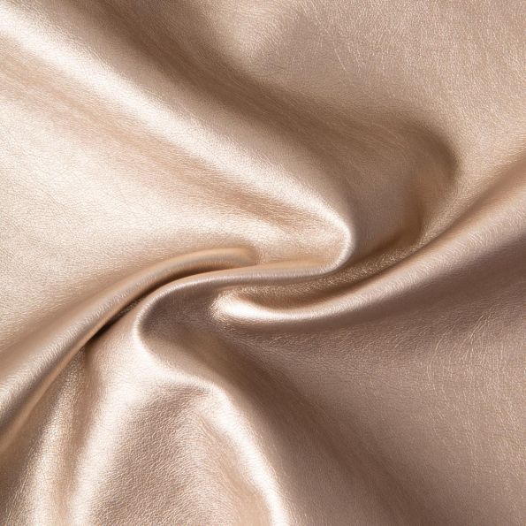 Tissu Simili cuir d'habillement métallisé souple uni Doré - Par 10 cm