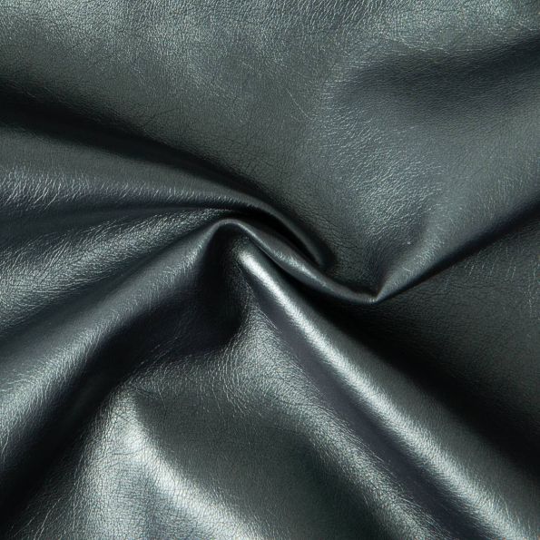 Tissu Simili cuir d'habillement métallisé souple uni Vert - Par 10 cm