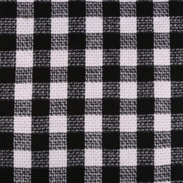 Tissu Lainage  Carreaux Blancs et noirs - Par 10 cm