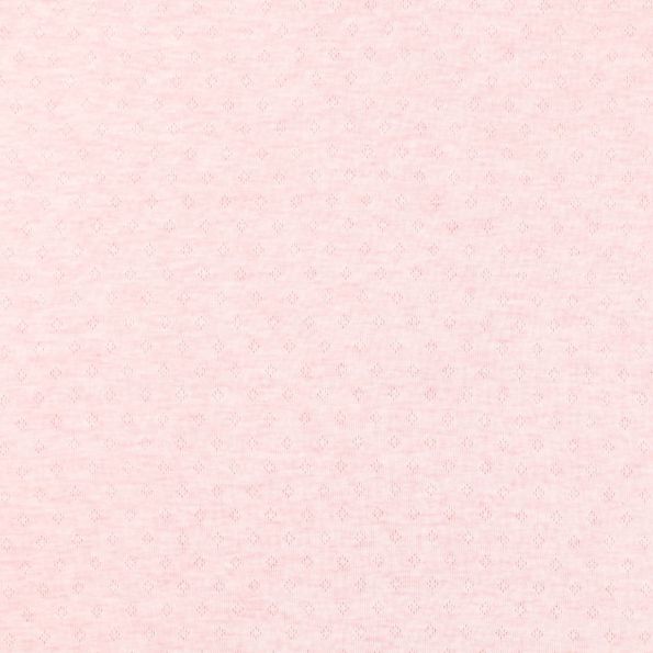 Tissu Jersey Coton ajouré uni Rose chiné - Par 10 cm