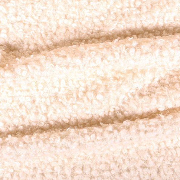 Tissu Lainage bouclé Ecru - Par 10 cm