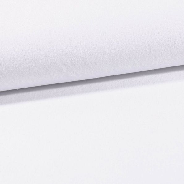 Tissu Jersey Velours Eponge Blanc - Par 10 cm