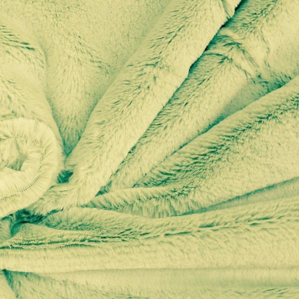 Tissu Minky Ultra doux Longs poils Vert pastel x10cm