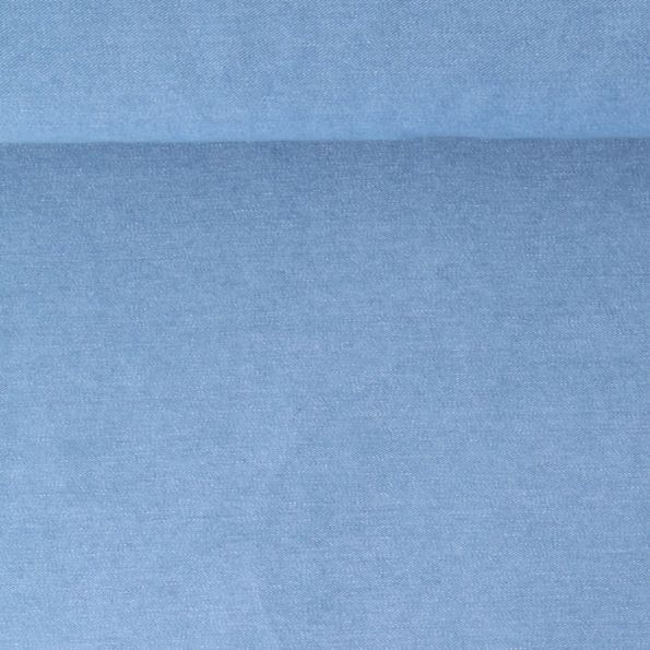Tissu Jean Denim Stretch Marianne uni Bleu denim - Par 10 cm