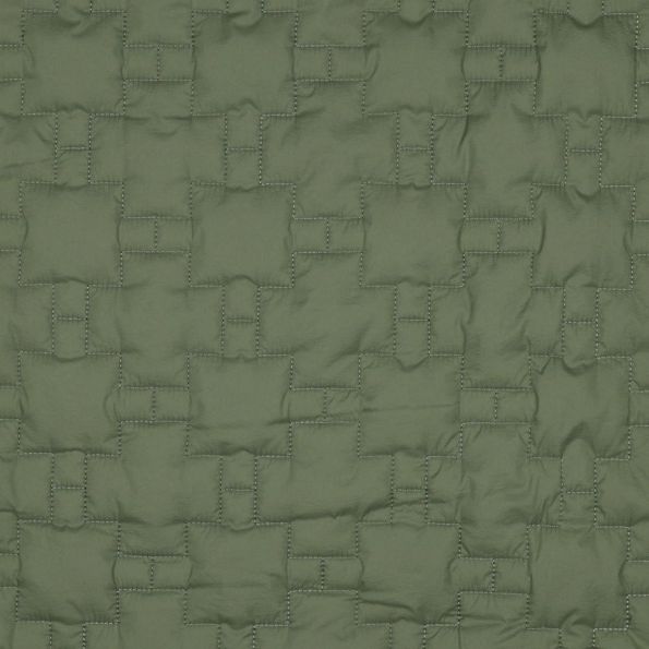 Tissu Doudoune croix imbriquées Aria sur fond Vert gazon - Par 10 cm