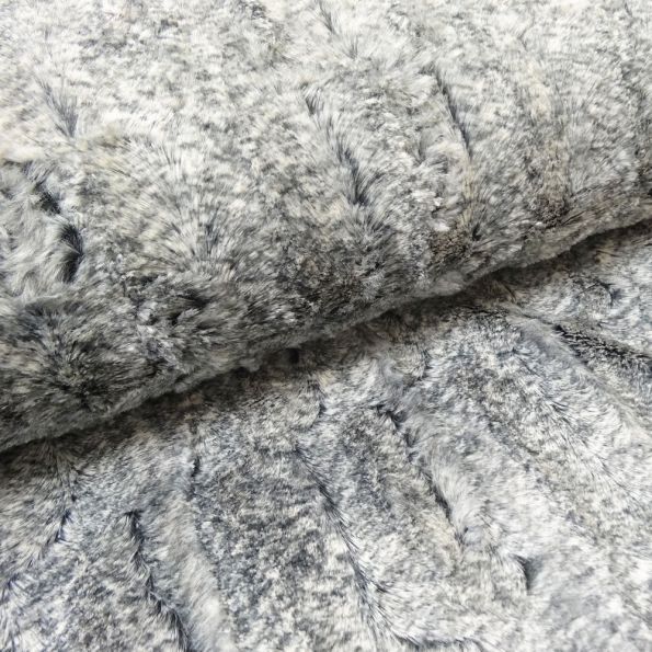 Tissu Fausse fourrure Loup gris x10cm