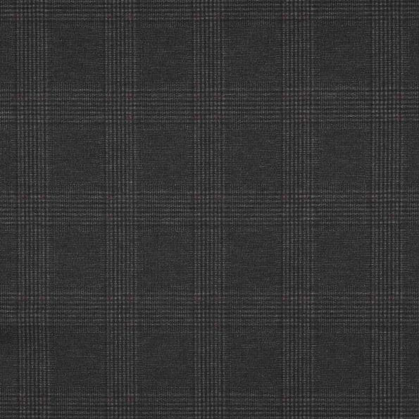 Tissu Jersey Milano motif Prince de Galles sur fond Gris - Par 10 cm