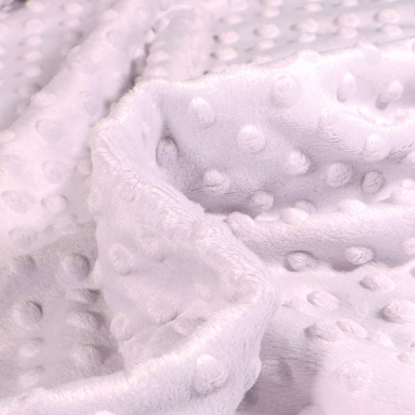 Tissu Minky Ultra doux Pois Gris perle - Par 10 cm