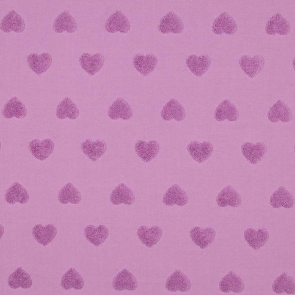 Tissu Maille cœur Amoria violet sur fond Parme - Par 10 cm
