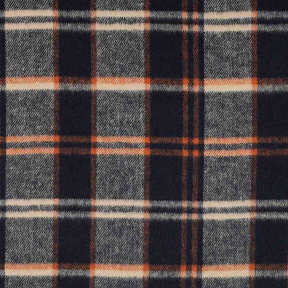 Tissu Tartan Ecossais Loch Ness touché laine léger Noir - Par 10 cm