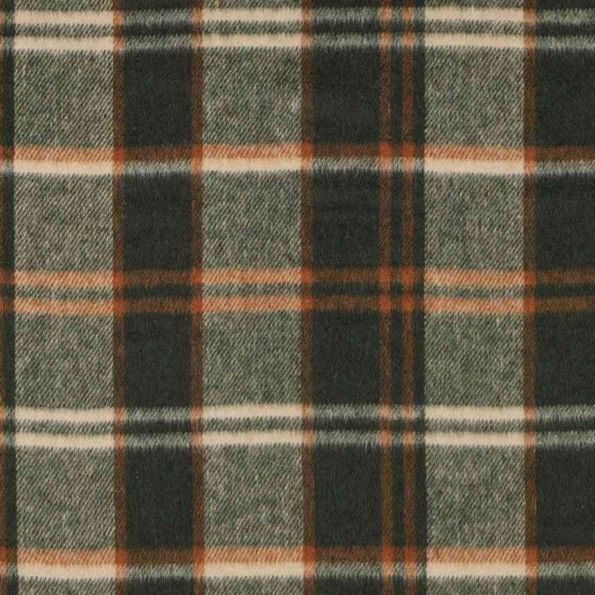 Tissu Tartan Ecossais Loch Ness touché laine léger Vert foncé - Par 10 cm