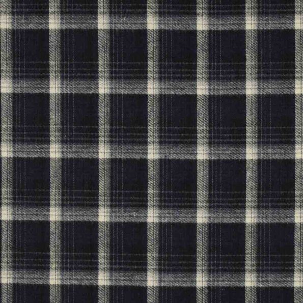 Tissu Tartan Ecossais Skye touché laine léger Noir - Par 10 cm