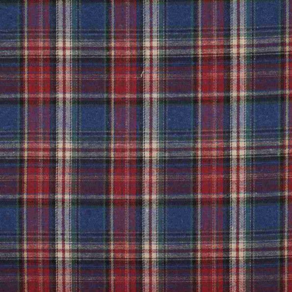 Tissus Tartan Ecossais Macleod touché laine léger Bleu marine - Par 10 cm