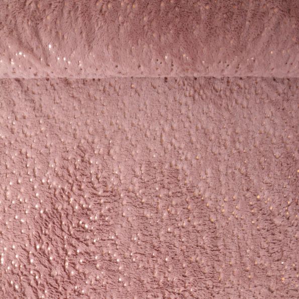 Tissu Fausse fourrure Sherpa Hermione uni Vieux rose - Par 10 cm