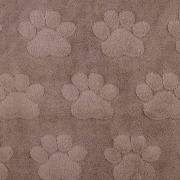 Tissu Fausse fourrure Misha patoune uni Taupe - Par 10 cm