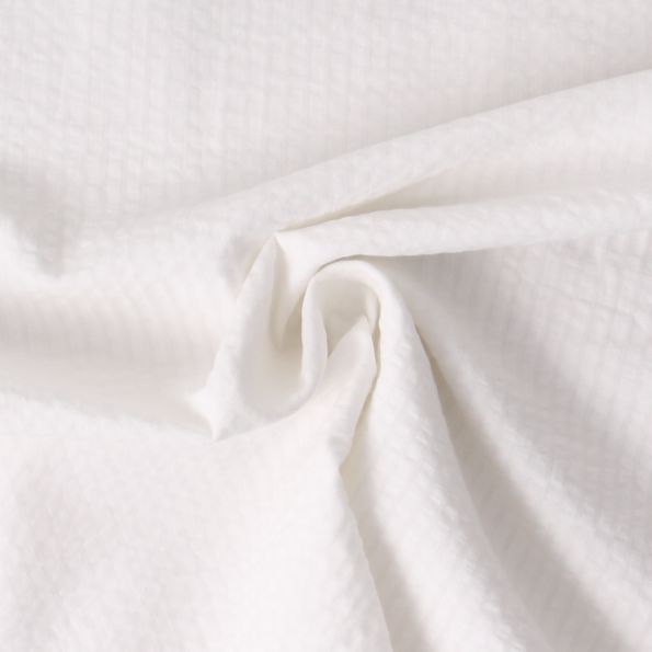 Tissu  Voile de Coton  uni Ondela  Blanc - Par 10 cm