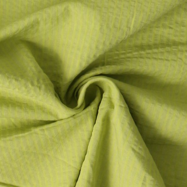 Tissu  Voile de Coton  uni Ondela Vert anis - Par 10 cm