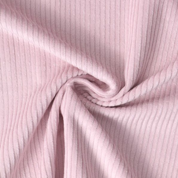 Coupon Tissu Velours Grosses côtes Mauve pâle - Coupon de 40 cm