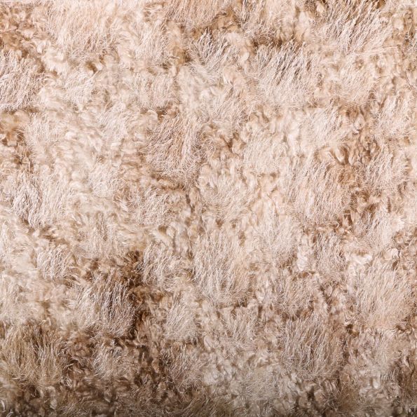 Tissu Maille Long poils et bouclettes Tie & dye Beige - Par 10 cm