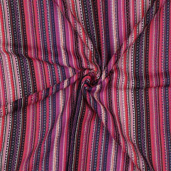 Tissu Crochet ajouré rayé Violet - Par 10 cm