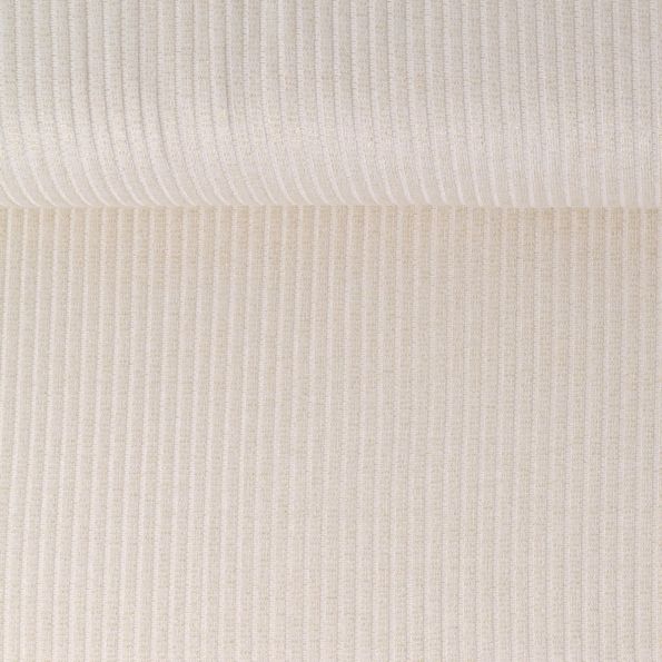 Tissu Maille côtelé pailleté Naëlle uni Ecru - Par 10 cm