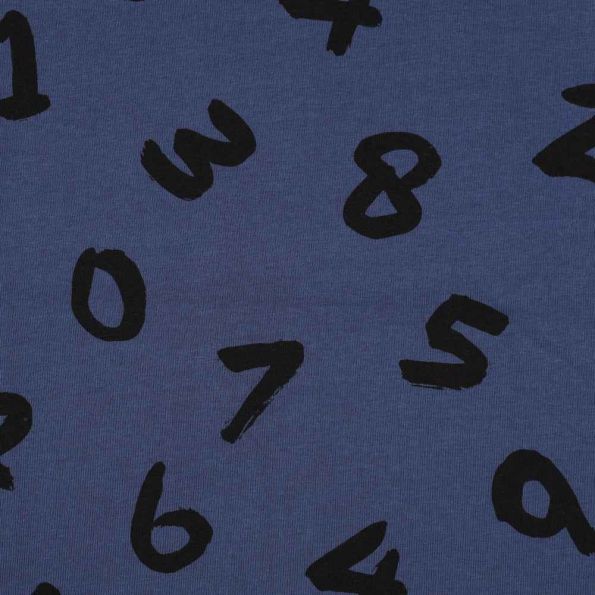 Tissu Sweat envers molletonné Enzo sur fond Bleu denim - Par 10 cm