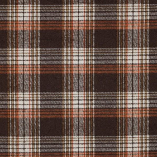 Tissu Flanelle Krista sur fond Marron - Par 10 cm