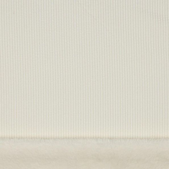Tissu Velours Côtelé envers Doudou Cosy uni Blanc - Par 10 cm
