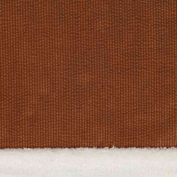 Tissu Velours Côtelé envers Doudou Cosy uni Brun - Par 10 cm