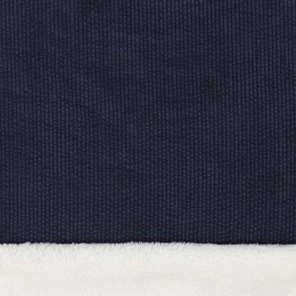 Tissu Velours Côtelé envers Doudou Cosy uni Bleu marine - Par 10 cm