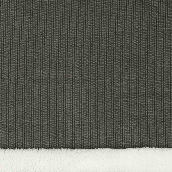 Tissu Velours Côtelé envers Doudou Cosy uni Vert kaki foncé - Par 10 cm