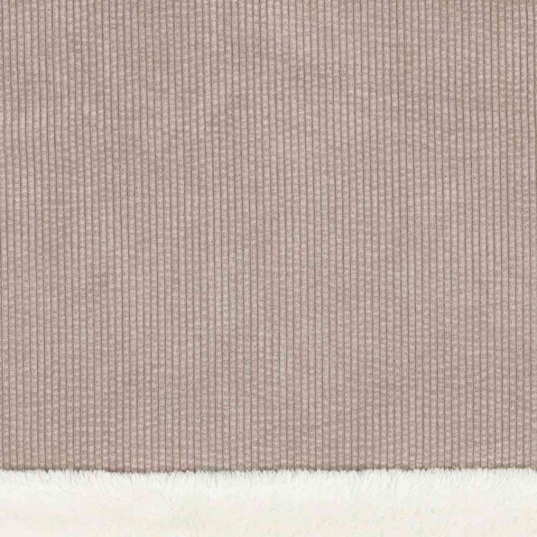 Tissu Velours Côtelé envers Doudou Cosy uni Taupe - Par 10 cm