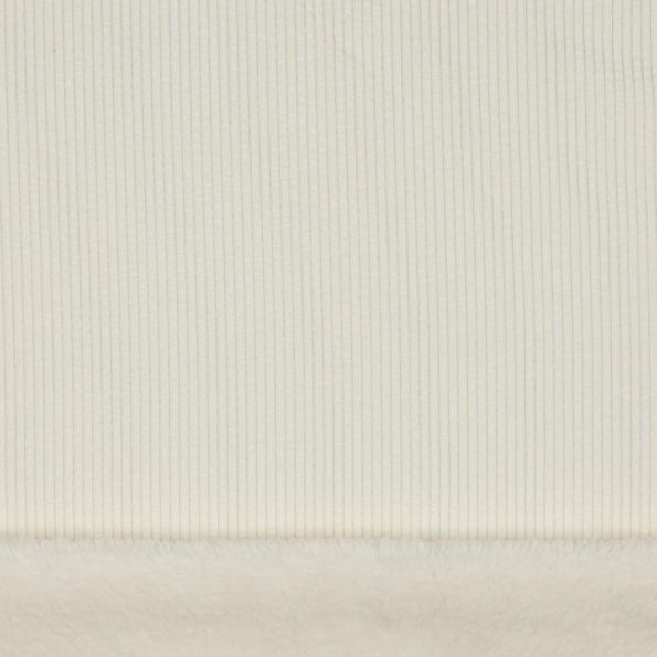 Tissu Velours envers fausse fourrure Blanc cassé - Par 10 cm