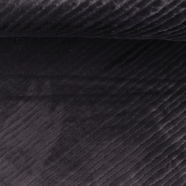 Tissu Fausse fourrure Frigg uni  Noir - Par 10 cm