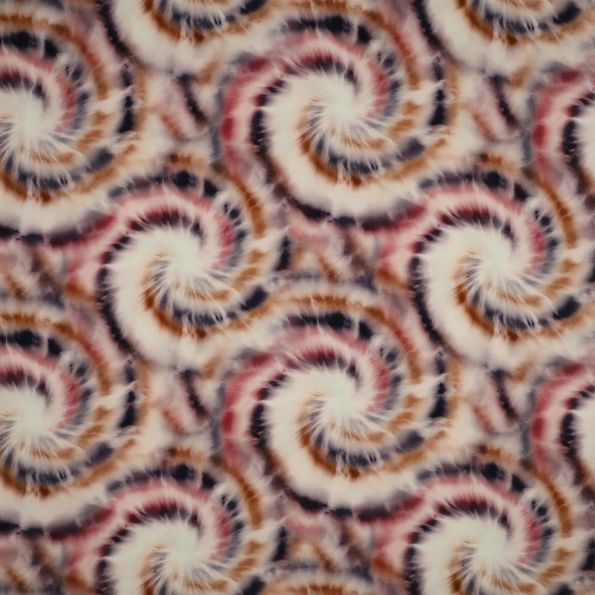 Tissu Viscose Digital tie & dye Rose - Par 10 cm