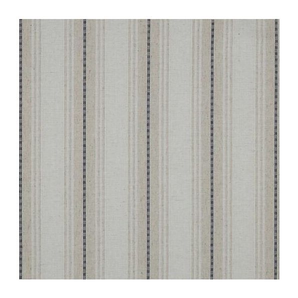 Tissu Lin mélangé Rayures noire sur fond Ecru - Par 10 cm