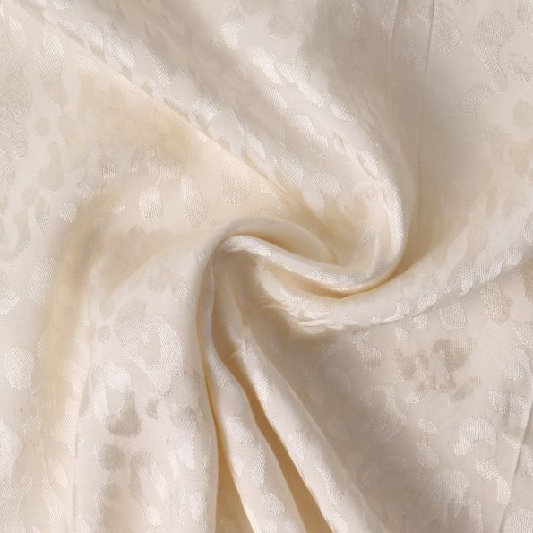 Tissu Jacquard de Viscose Abyssia fauve uni Blanc - Par 10 cm