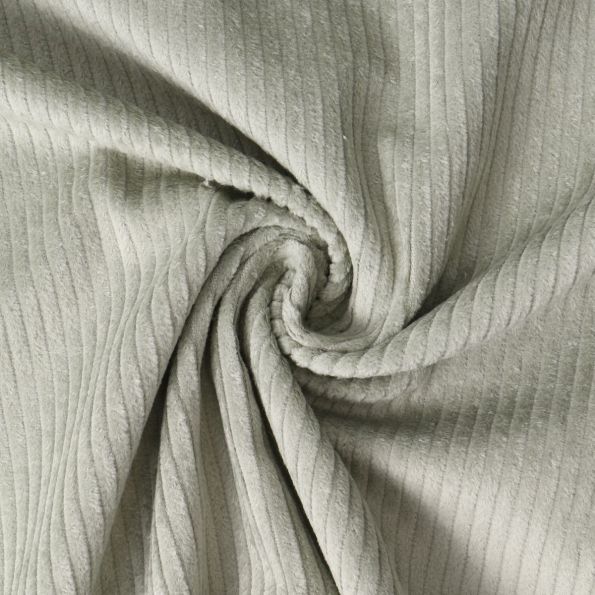 Tissu Velours Côtelé lavé Garance uni Vert amande - Par 10 cm