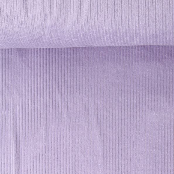 Tissu Velours Côtelé lavé Garance uni Mauve clair - Par 10 cm