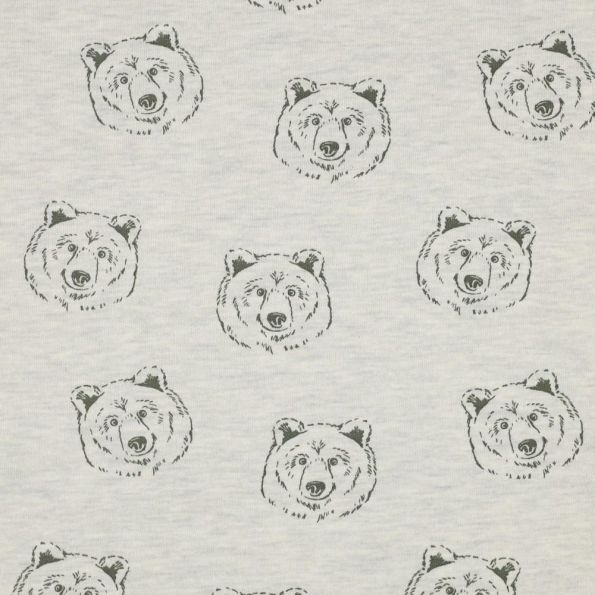 Tissu Sweat léger French Terry imprimé Ours sur fond Ecru - Par 10 cm