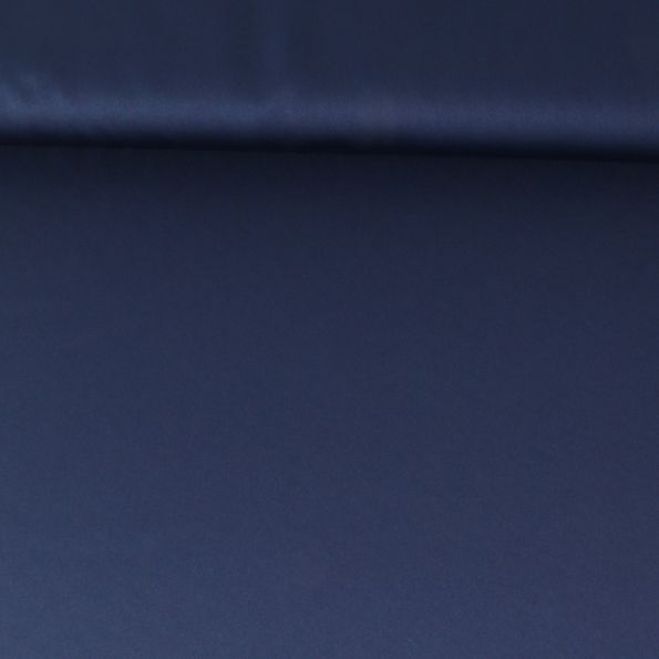 Tissu  Micro Satin mat Joséphine uni  Bleu marine - Par 10 cm