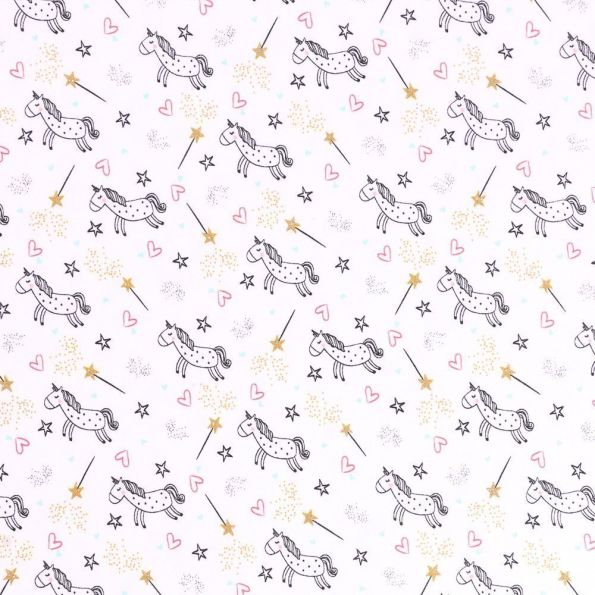 Tissu Viscose extensible Fleurs Violettes jaune et vert sur fond Lavande - Par 10 cm