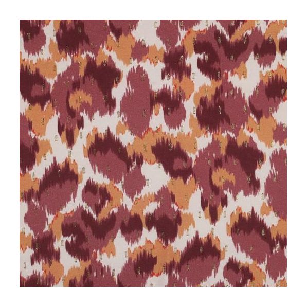 Tissu Viscose Lurex Dora sur fond Rose - Par 10 cm