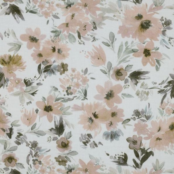 Tissu Double gaze Emilia sur fond Blanc - Par 10 cm