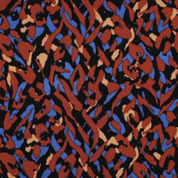 Tissu Viscose extensible Belinda sur fond Bleu roi - Par 10 cm