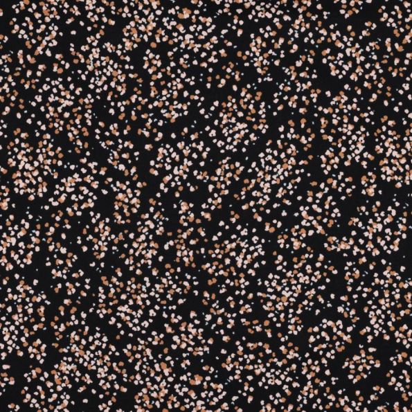 Tissu Jersey Viscose  Christina sur fond Bleu marine - Par 10 cm