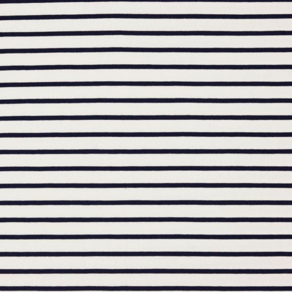 Tissu Jersey Coton Marnière sur fond Blanc - Par 10 cm